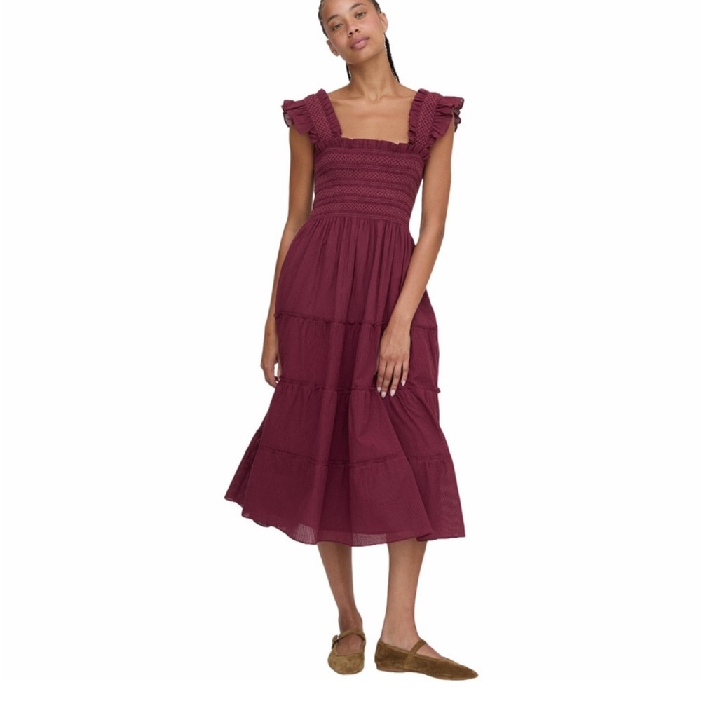 Hill House Ellie Burgundy Midi Dress